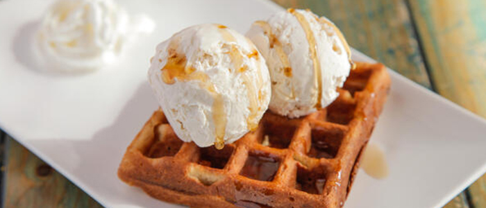 310. Belgian Waffle With 2 Scoops 